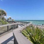 caspersen beach boardwalk and blue water venice florida
