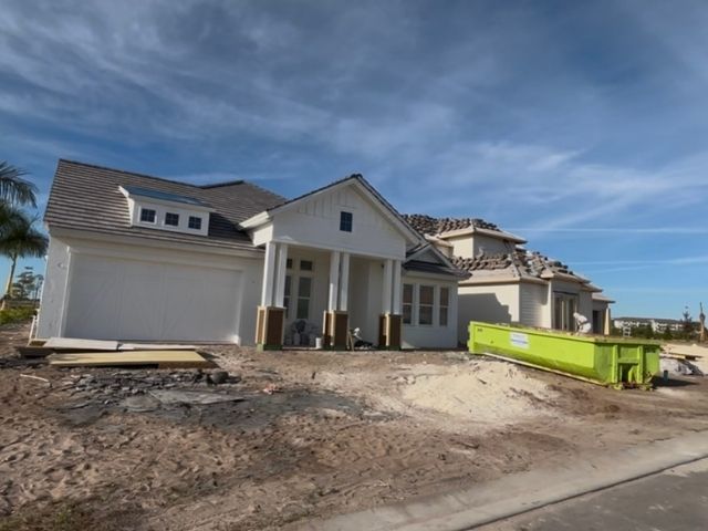newly constructed custom home at oakbend, with double garage