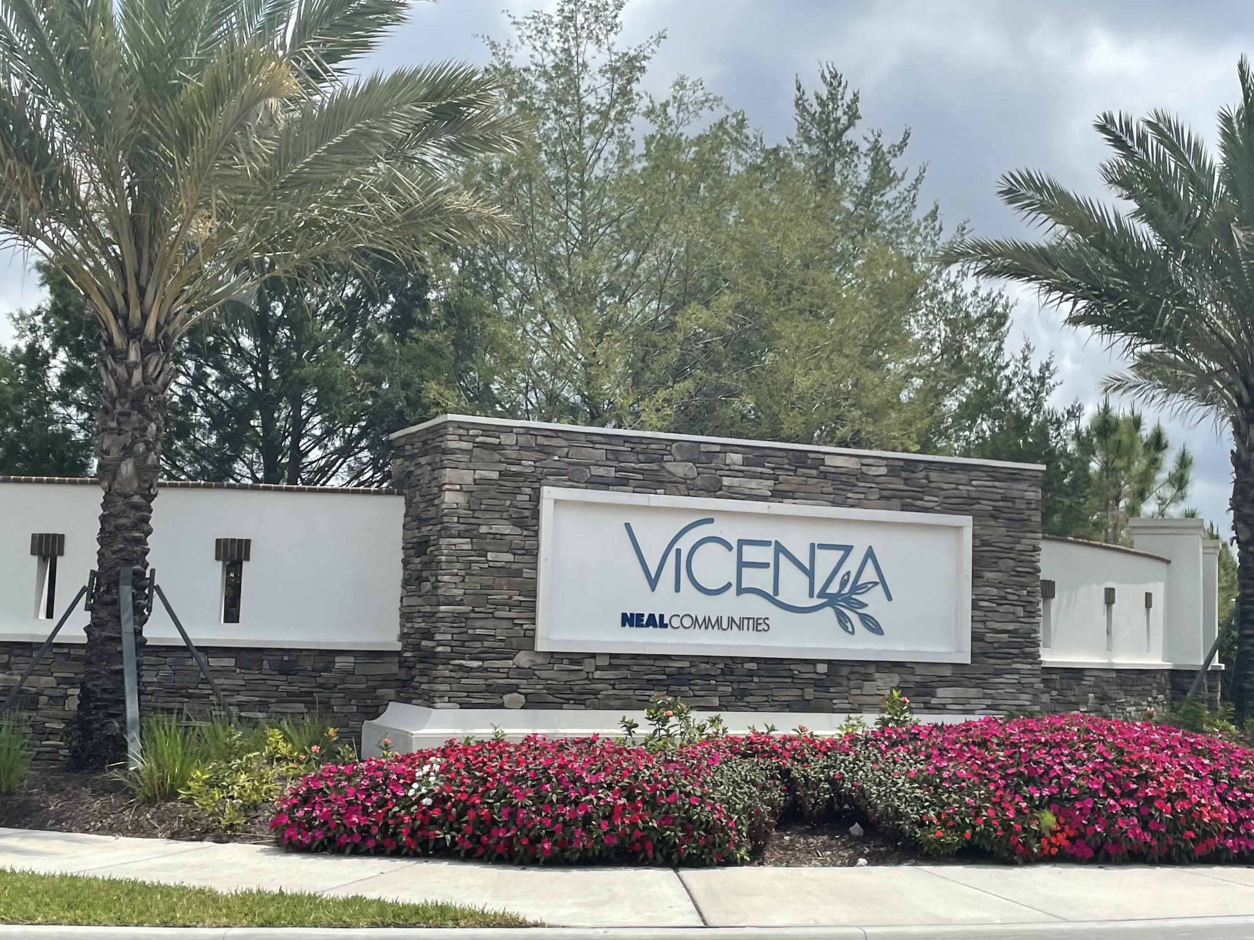 entrance sign to vicenza neighborhood - a community with no cdd fees in florida